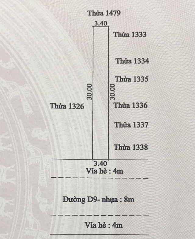 Bán đất đường D9 tỉnh Bình Dương