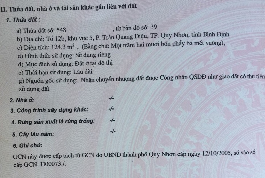 Bán đất đường Lạc Long Quân tỉnh Bình Định