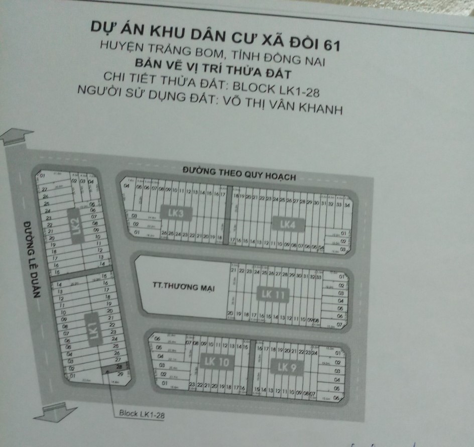 Bán đất đường Lê Duẩn tỉnh Đồng Nai