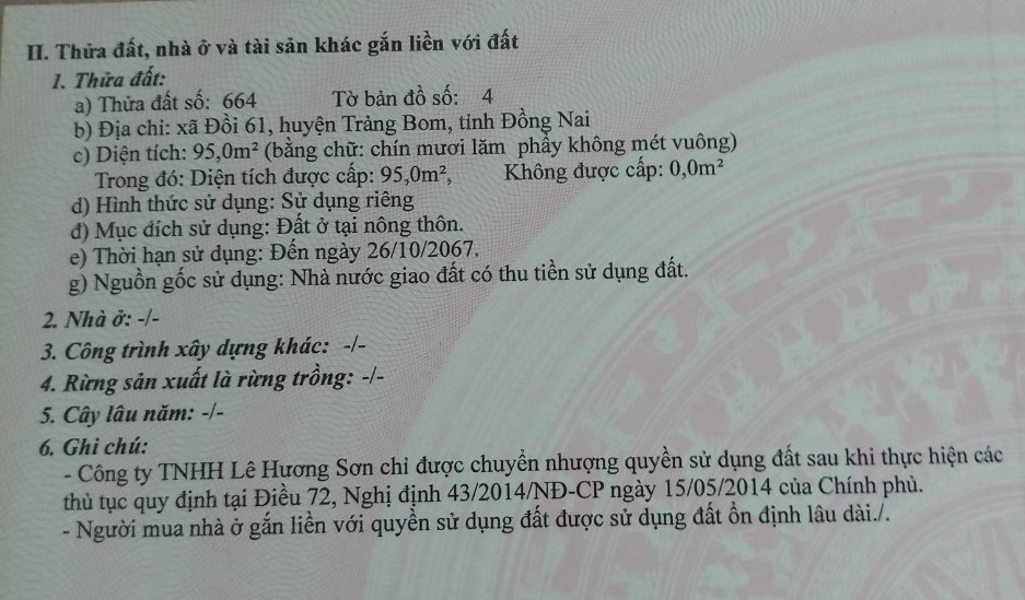 Bán đất đường Lê Duẩn tỉnh Đồng Nai