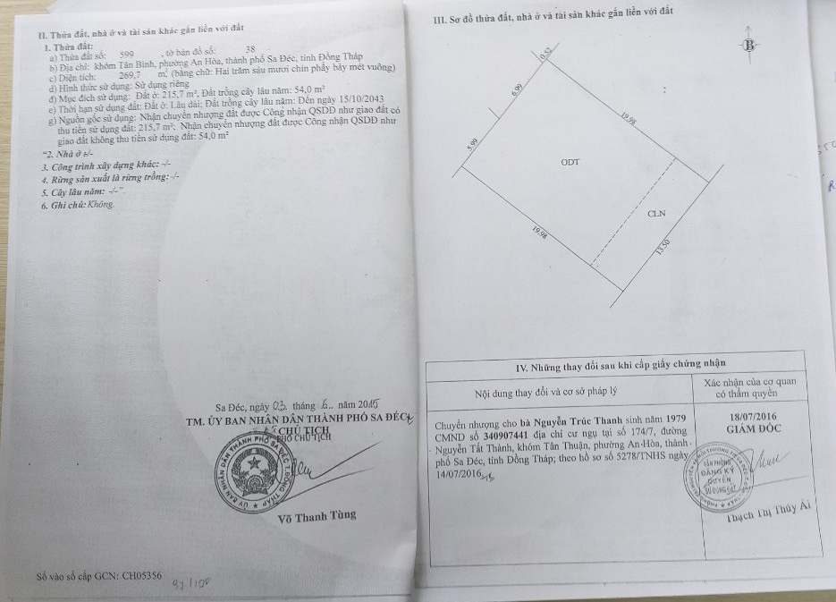 Bán đất đường Ngã Am tỉnh Đồng Tháp