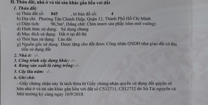Bán đất đường Nguyễn Ảnh Thủ Quận 12