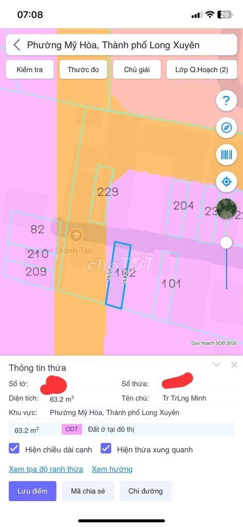 Bán đất đường Tỉnh Lộ 943, Phường Mỹ Hòa tỉnh An Giang