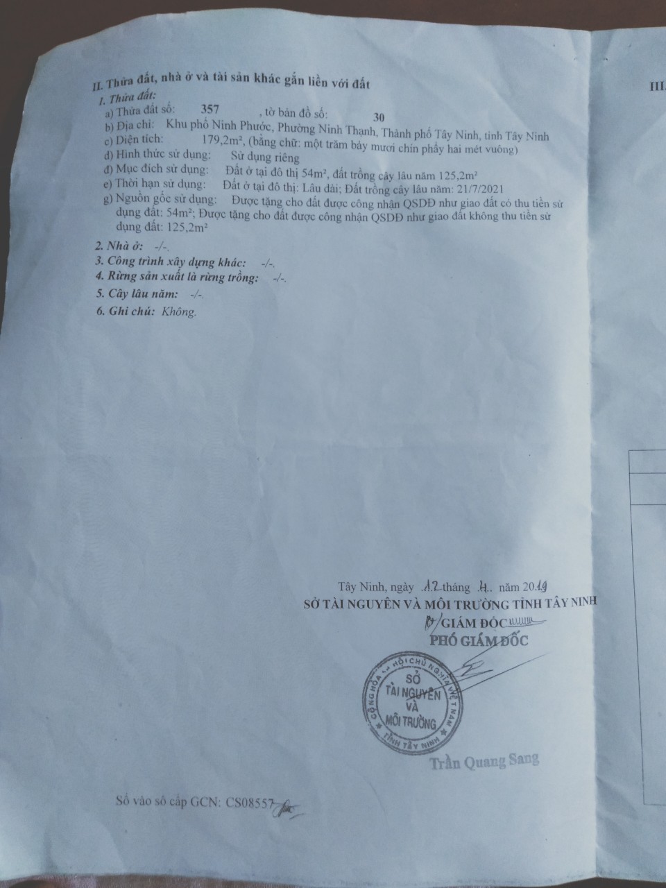 Bán đất khu phố Ninh Phước, Thành phố Tây Ninh, tỉnh Tây Ninh