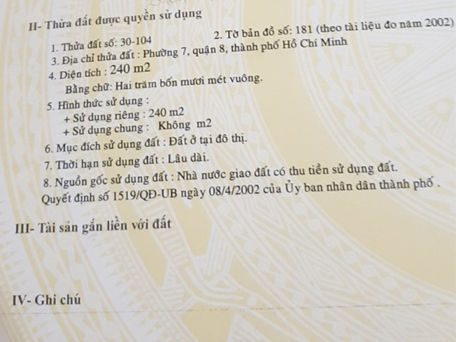 Bán đất khu dân cư Phú Lợi, phường 7, Quận 8