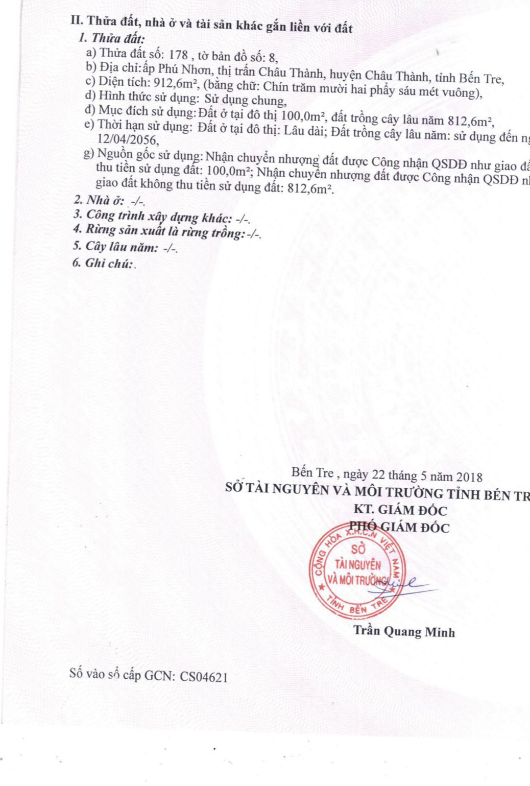 Bán đất thị trấn Châu Thành tỉnh Bến Tre