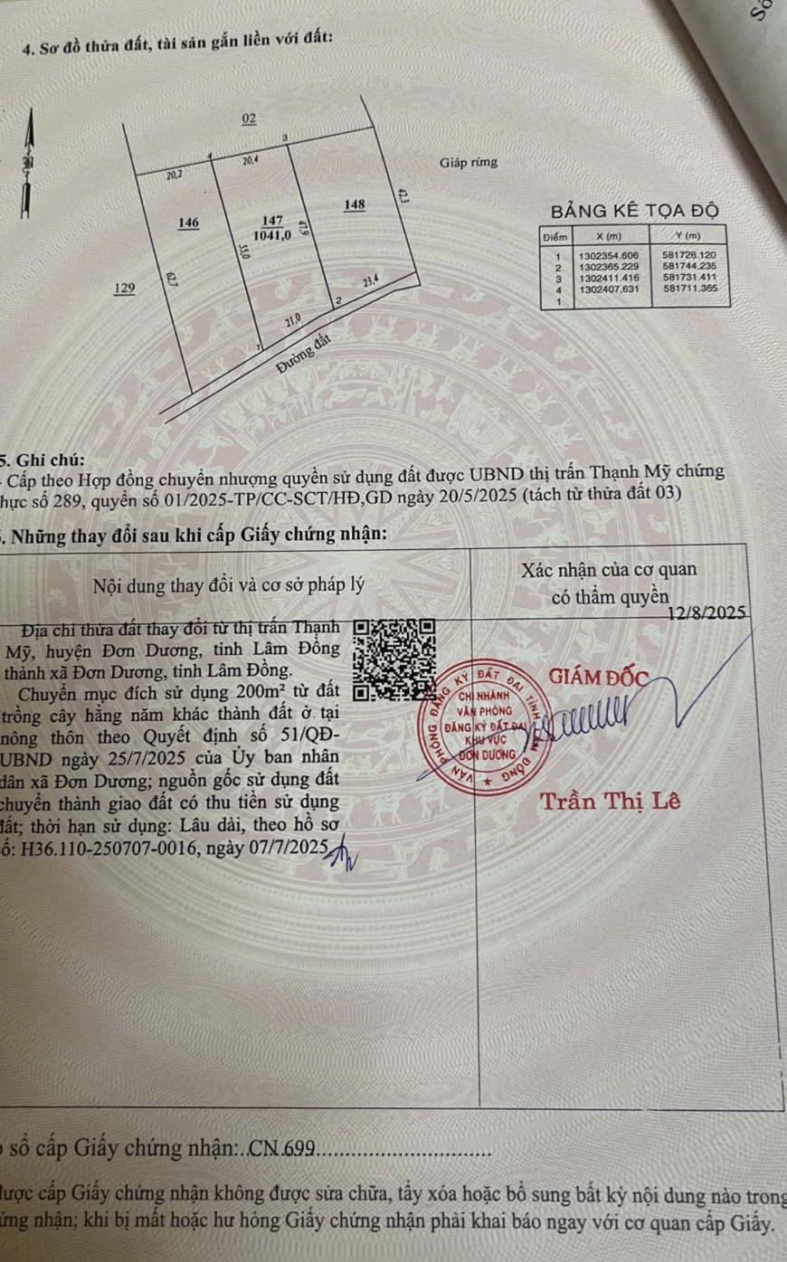 Bán đất Thị trấn Thạnh Mỹ tỉnh Lâm Đồng