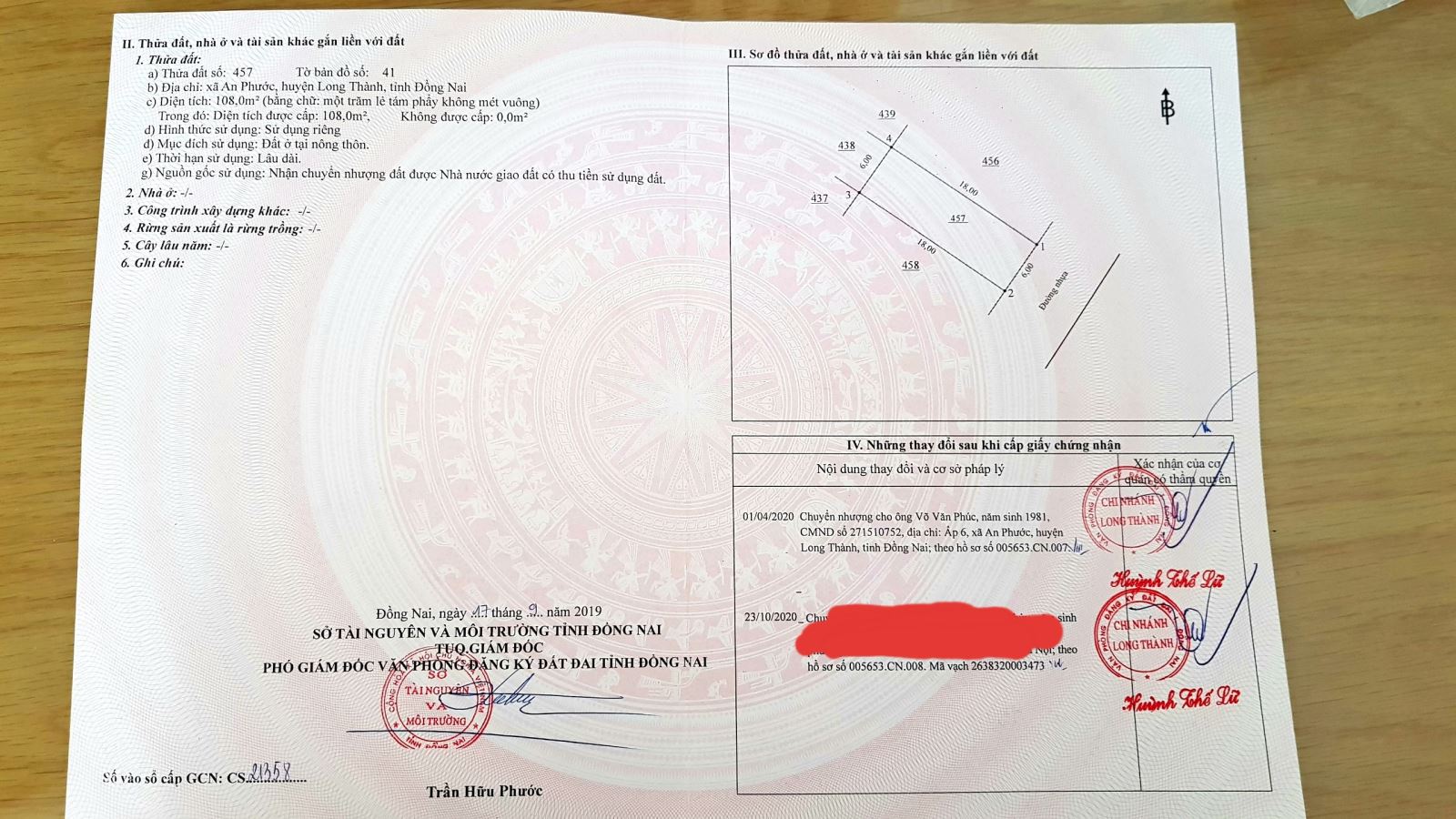 Bán đất xã An Phước, Huyện Long Thành, tỉnh Đồng Nai