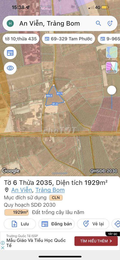 Bán đất xã An Viễn tỉnh Đồng Nai