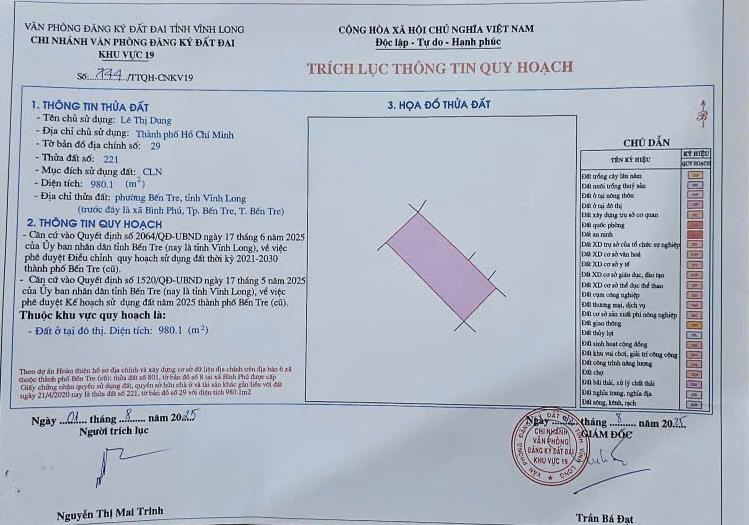 Bán đất xã Bình Phú tỉnh Bến Tre