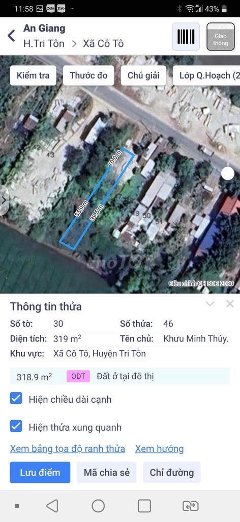 Bán đất xã Cô Tô tỉnh An Giang