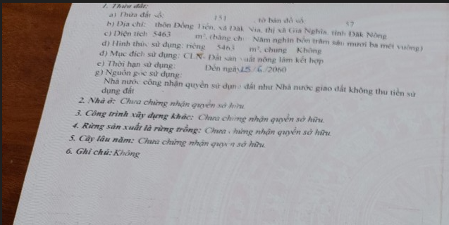Bán đất xã Đắk Nia, Thành phố Gia Nghĩa, tỉnh Đắk Nông
