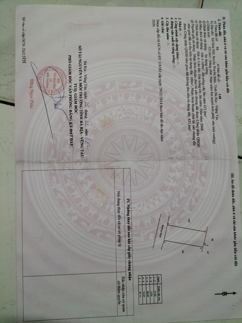 Bán đất xã Hòa Hội tỉnh Bà Rịa Vũng Tàu