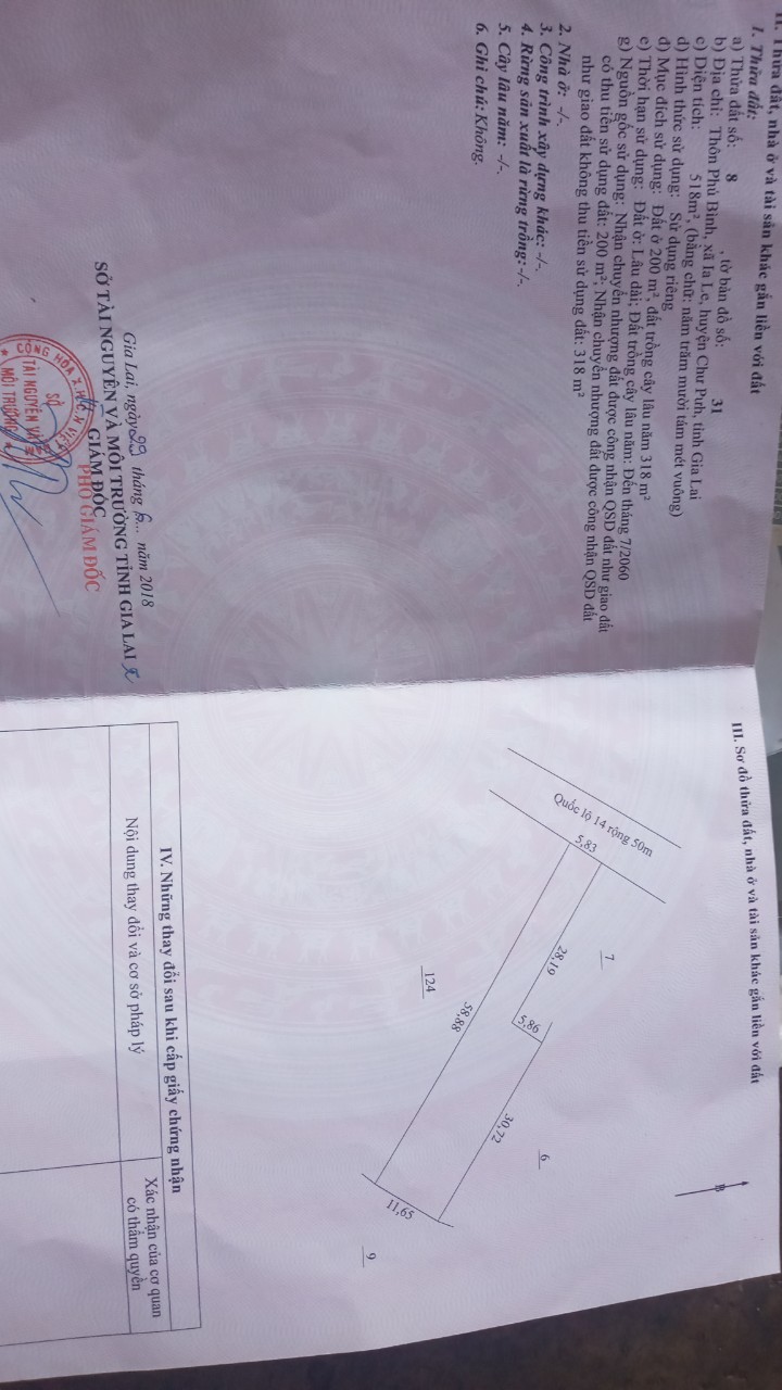 Bán đất xã Ia Le tỉnh Gia Lai