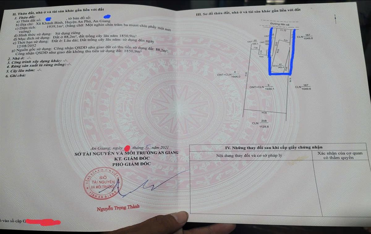 Bán đất xã Khánh Bình tỉnh An Giang