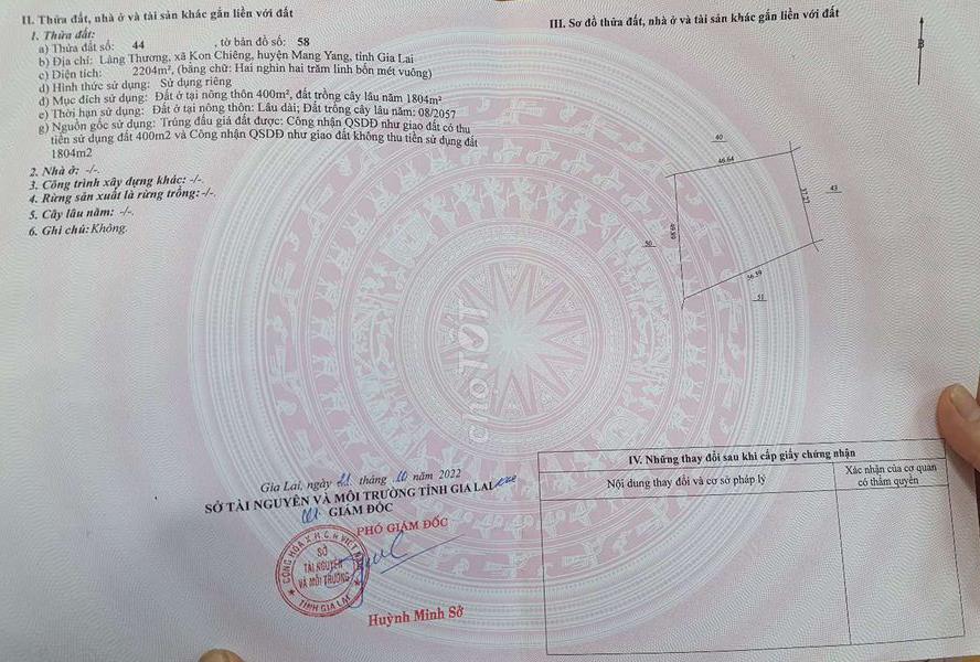 Bán đất xã Kon Chiêng tỉnh Gia Lai