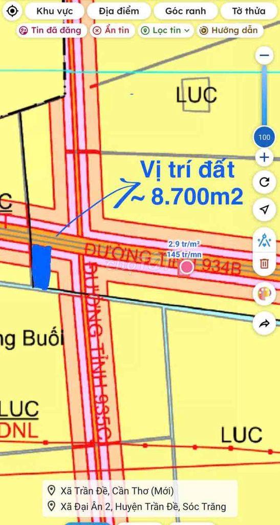 Bán đất xã Liêu Tú, Huyện Trần Đề, tỉnh Sóc Trăng