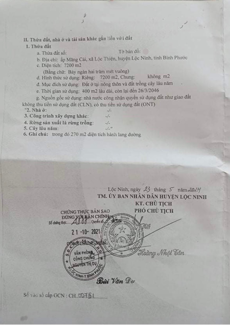 Bán nhà xã Lộc Thiện tỉnh Bình Phước