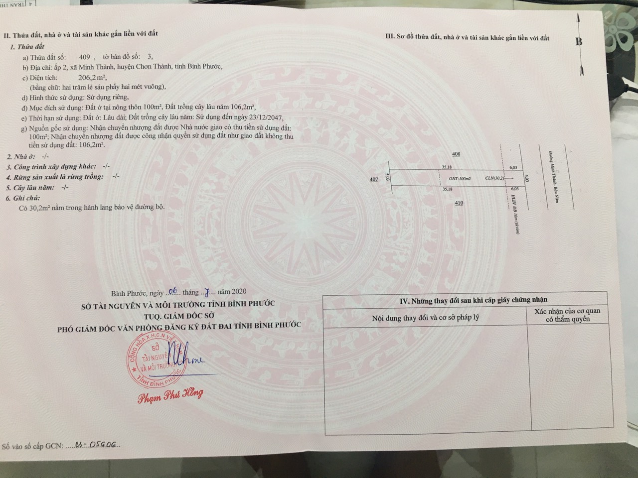 Bán đất xã Minh Thành tỉnh Bình Phước