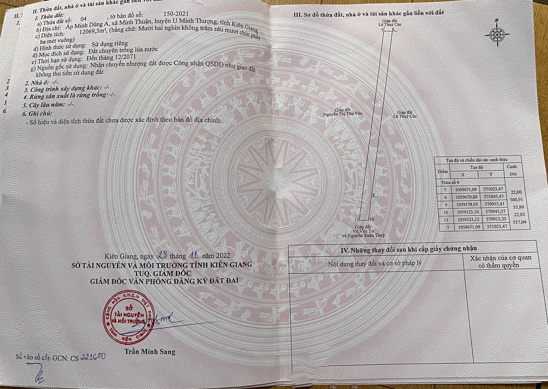 Bán đất xã Minh Thuận tỉnh Kiên Giang