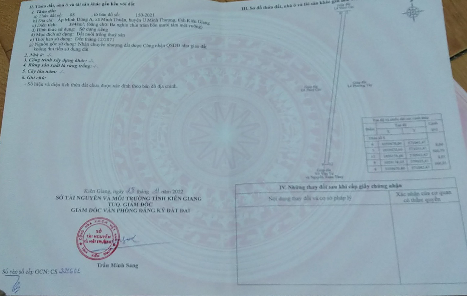 Bán đất xã Minh Thuận tỉnh Kiên Giang