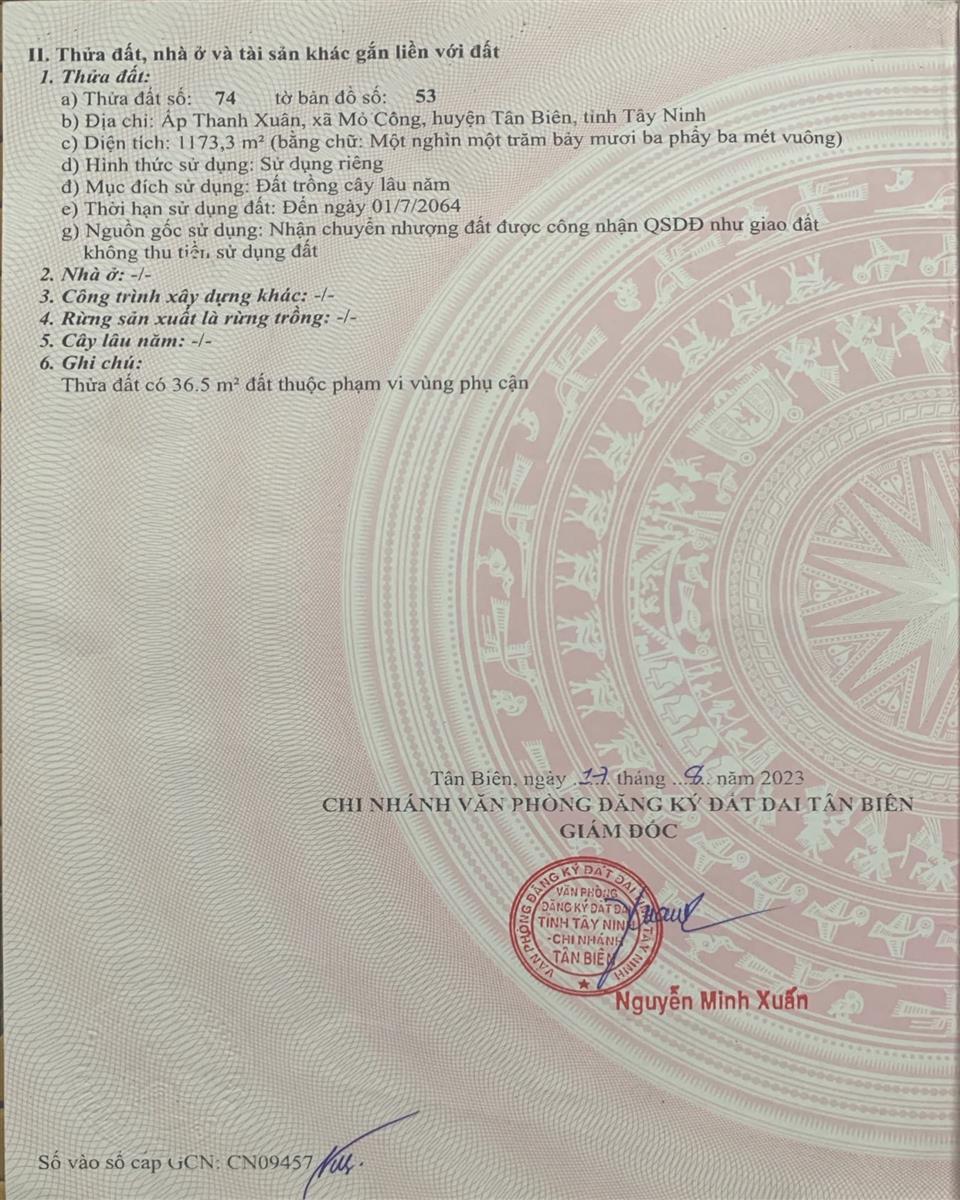 Bán đất xã Mỏ Công tỉnh Tây Ninh