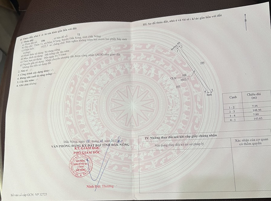 Bán đất xã Nâm N