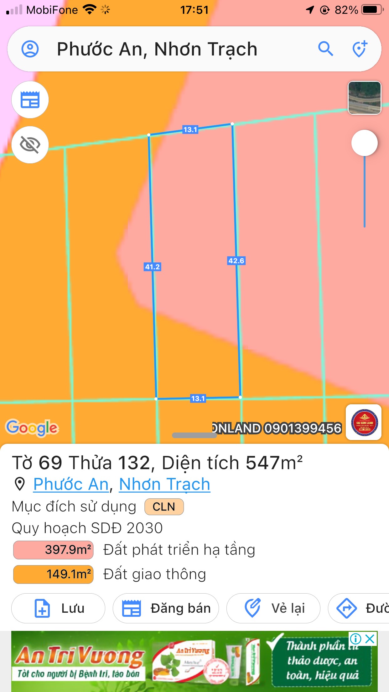 Bán đất xã Phước An tỉnh Đồng Nai