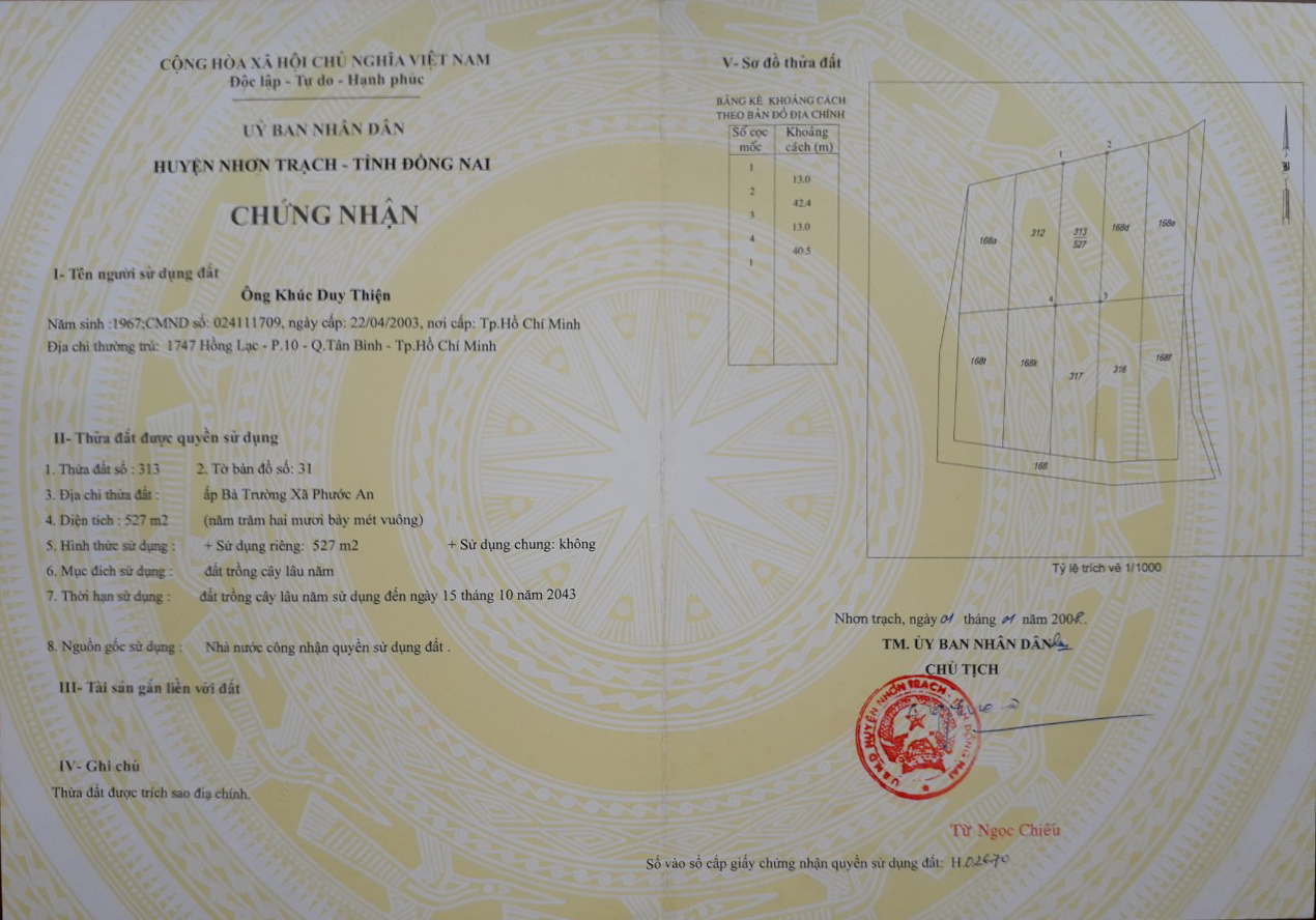 Bán đất xã Phước An tỉnh Đồng Nai