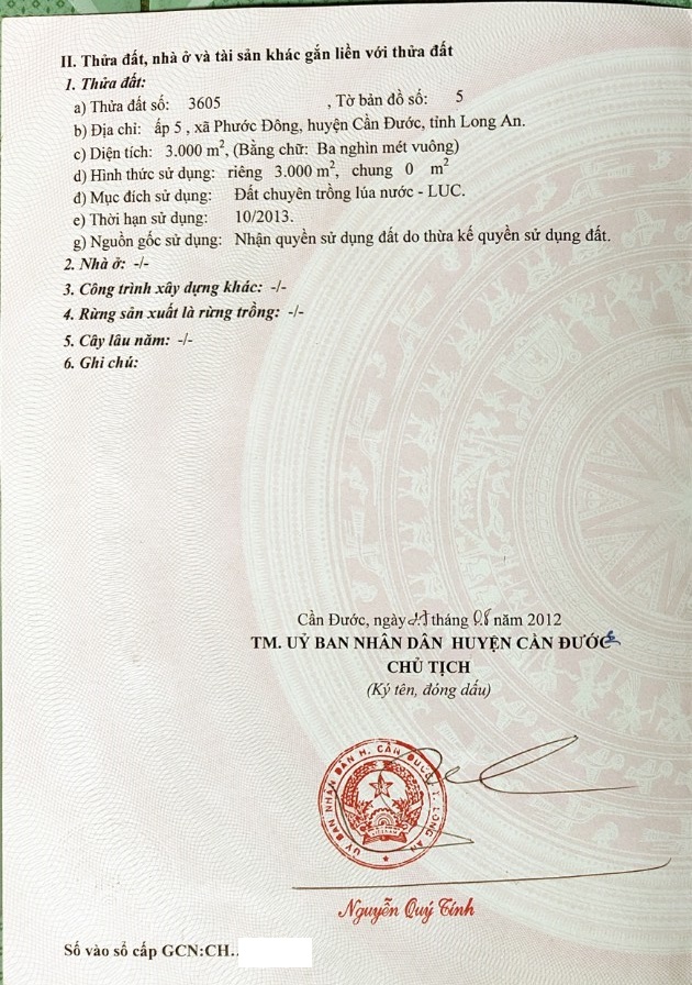 Bán đất xã Phước Đông tỉnh Long An