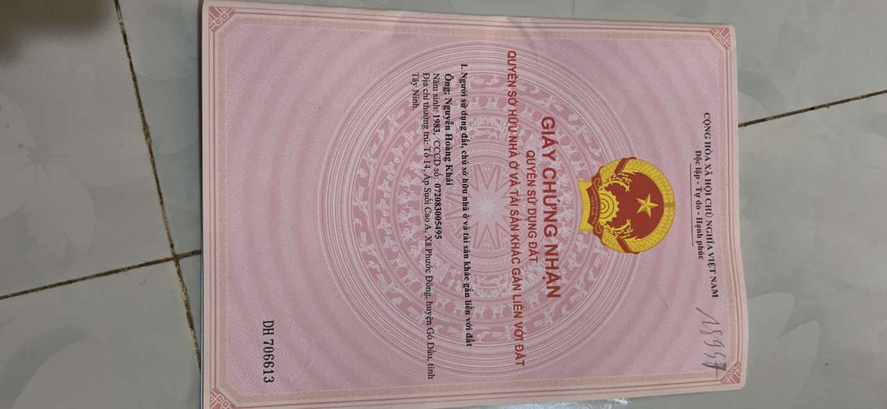 Bán đất xã Phước Vinh tỉnh Tây Ninh