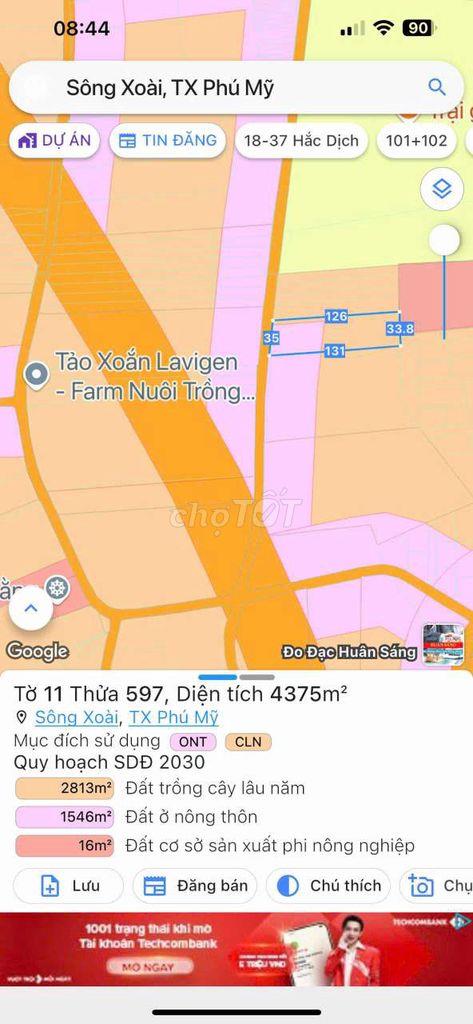 Bán đất xã Sông Xoài, Thị xã Phú Mỹ, tỉnh Bà Rịa Vũng Tàu