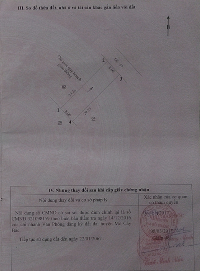Bán đất xã Tân Bình tỉnh Bến Tre