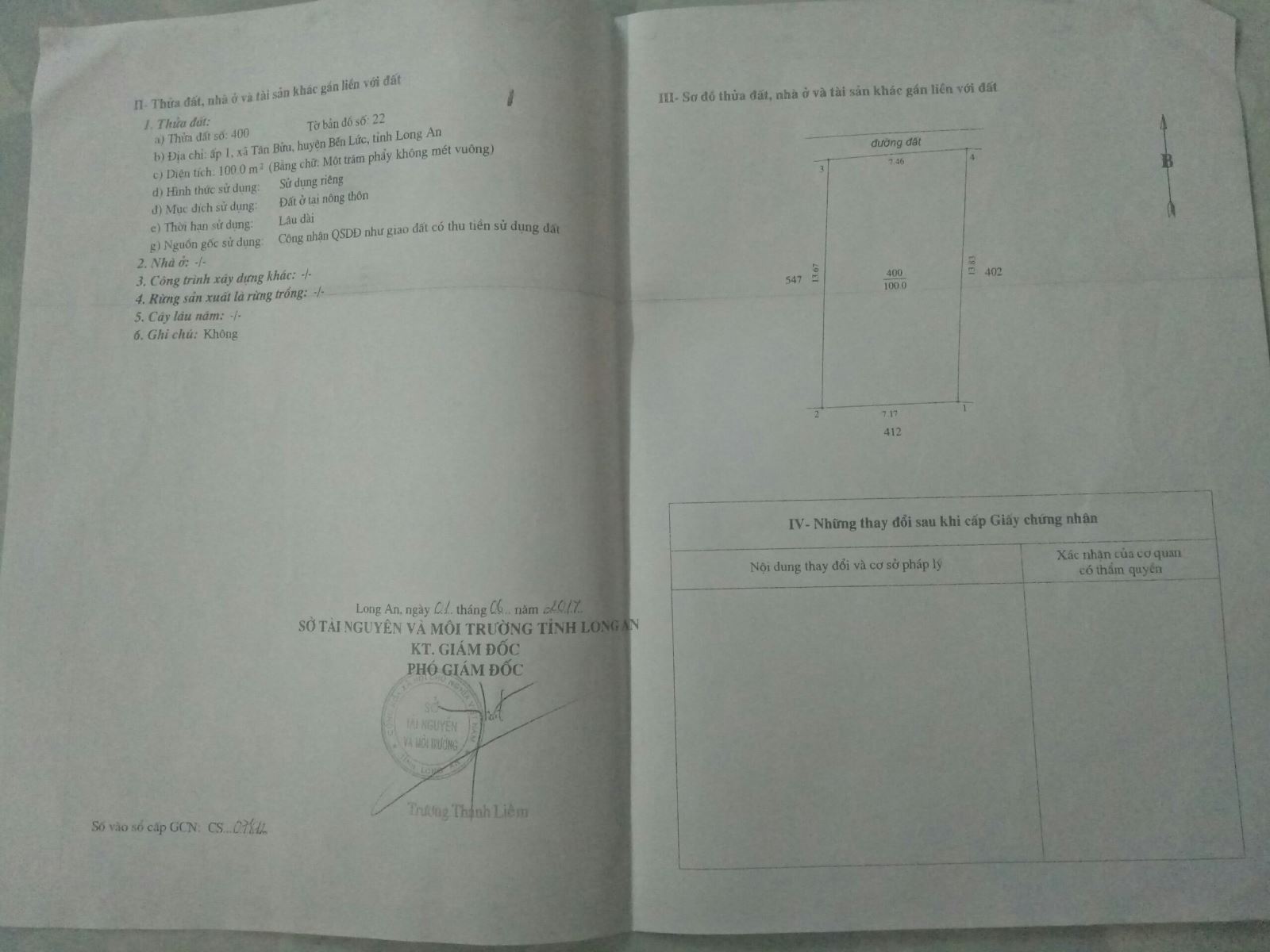 Bán đất xã Tân Bửu tỉnh Long An