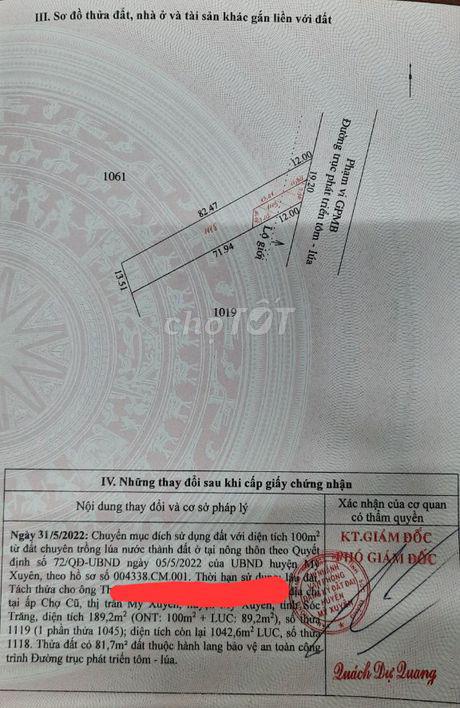 Bán đất xã Tham Đôn tỉnh Sóc Trăng
