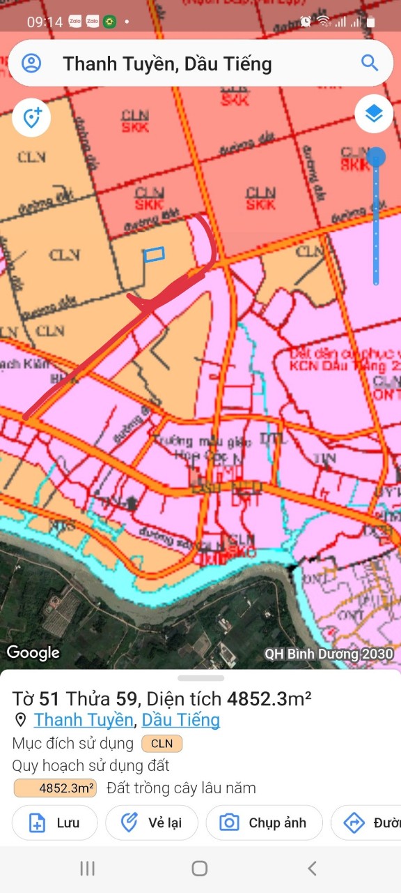Bán đất xã Thanh Tuyền tỉnh Bình Dương