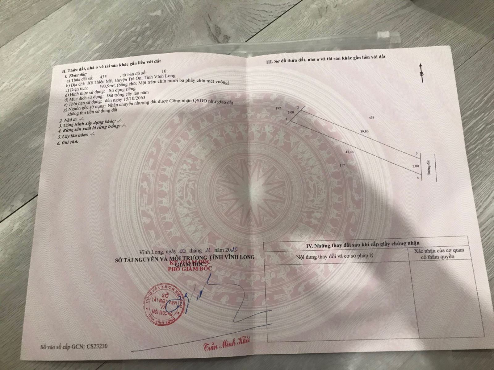 Bán đất xã Thiện Mỹ tỉnh Vĩnh Long