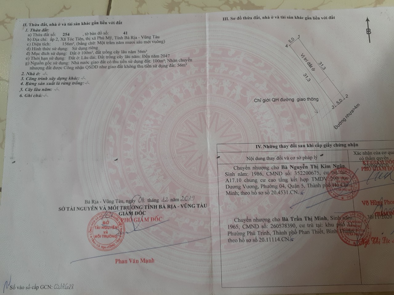 Bán đất xã Tóc Tiên tỉnh Bà Rịa Vũng Tàu