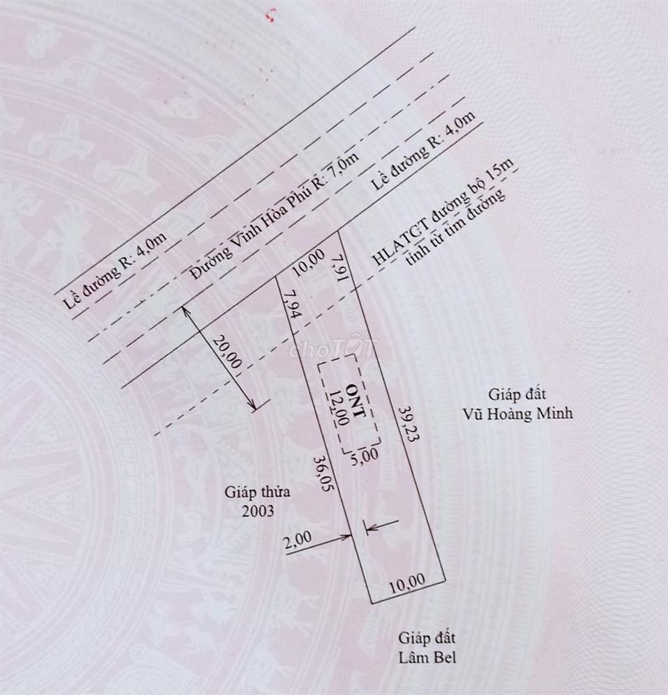 Bán đất xã Vĩnh Hòa Hiệp, Huyện Châu Thành, tỉnh Kiên Giang