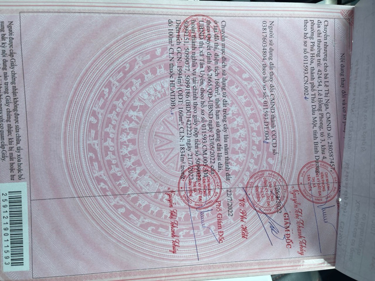 Bán đất xã Vĩnh Tân tỉnh Bình Dương