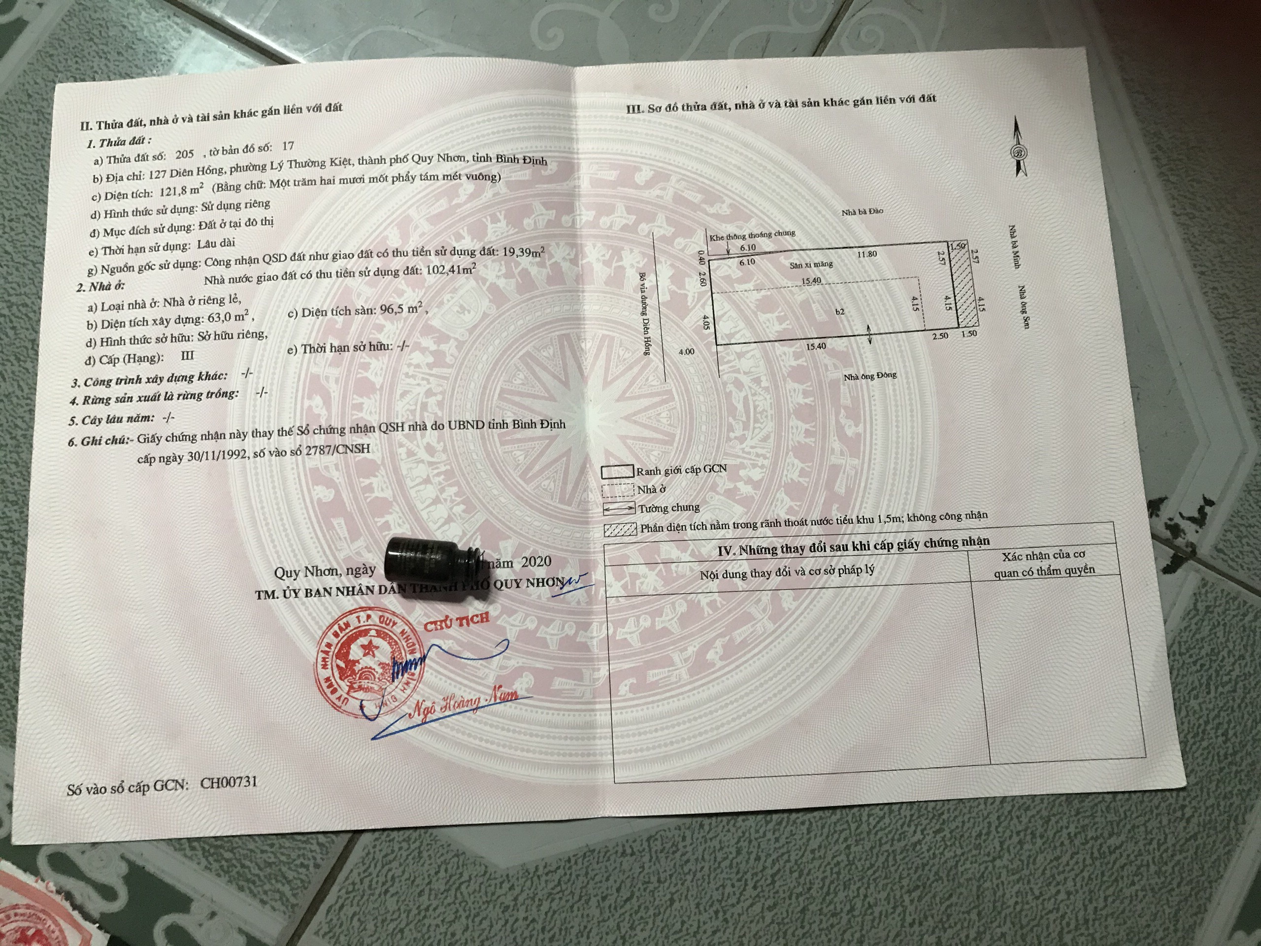 Bán nhà đường Diên Hồng tỉnh Bình Định