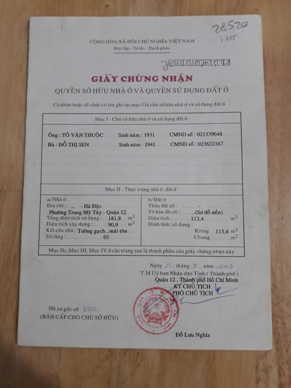 Bán nhà đường Hà Đặc Quận 12