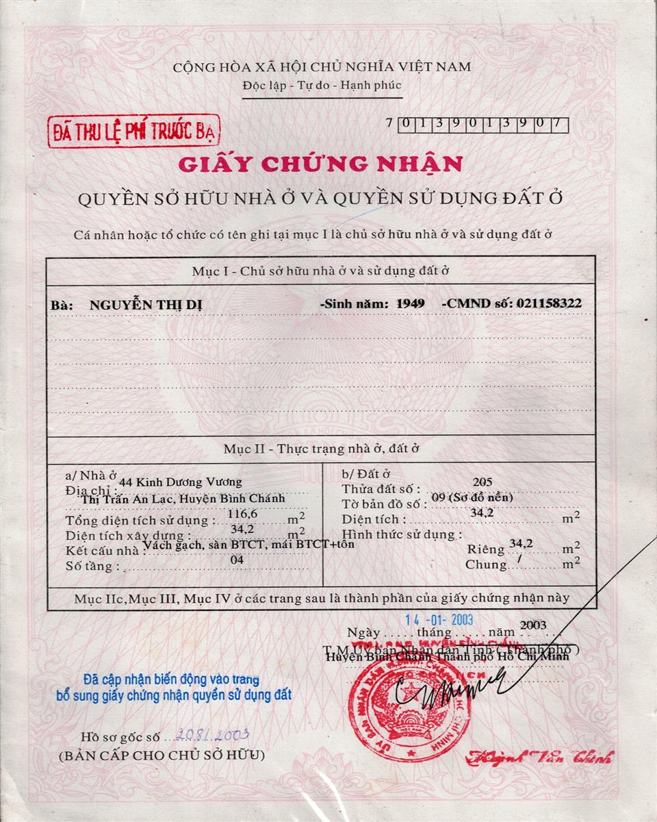 Bán nhà đường Kinh Dương Vương quận Bình Tân