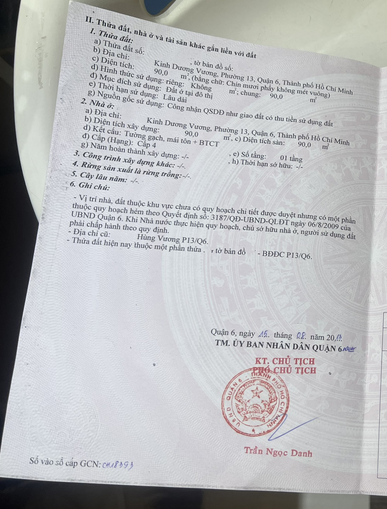 Bán nhà đường Kinh Dương Vương Quận 6