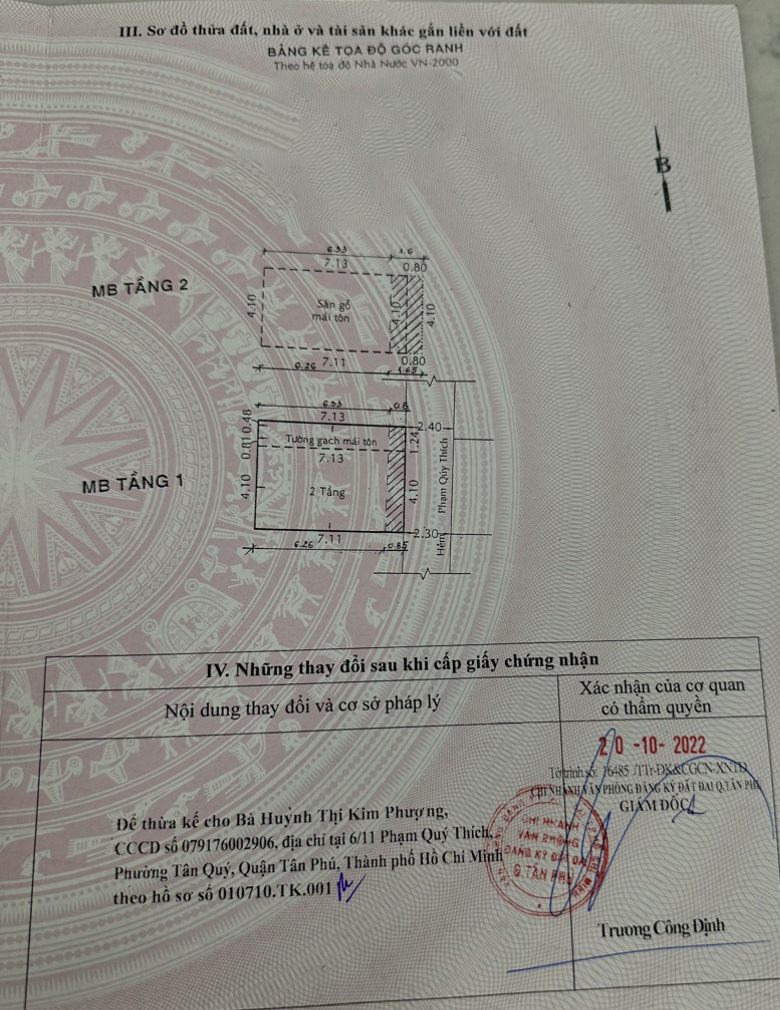 Bán nhà đường Phạm Quý Thích quận Tân Phú
