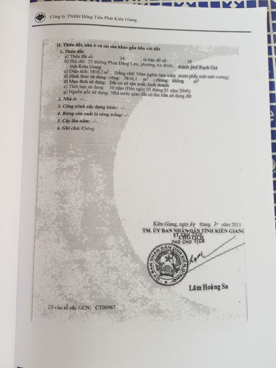 Bán nhà đường Phan Đăng Lưu tỉnh Kiên Giang