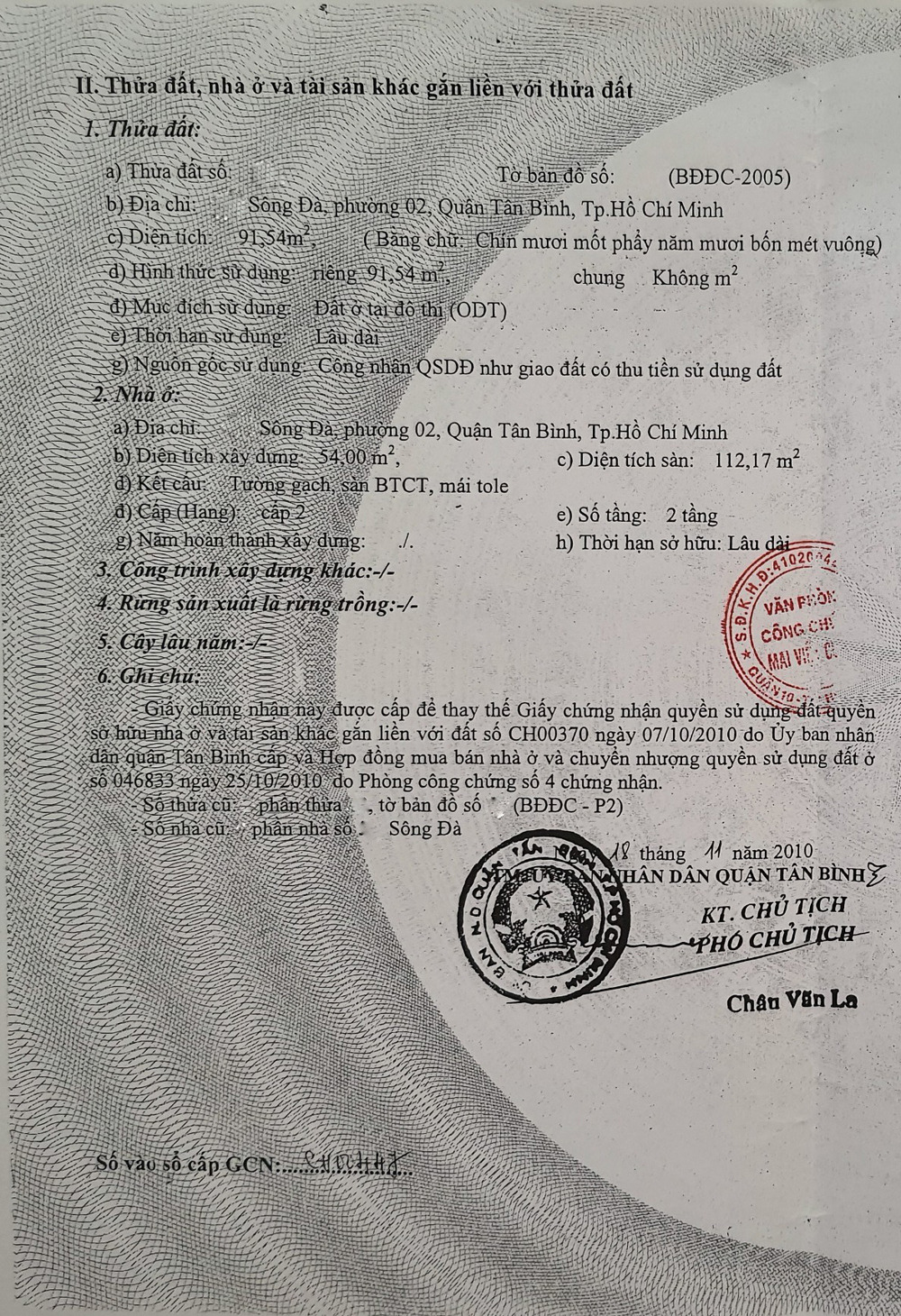 Bán nhà đường Sông Đà quận Tân Bình