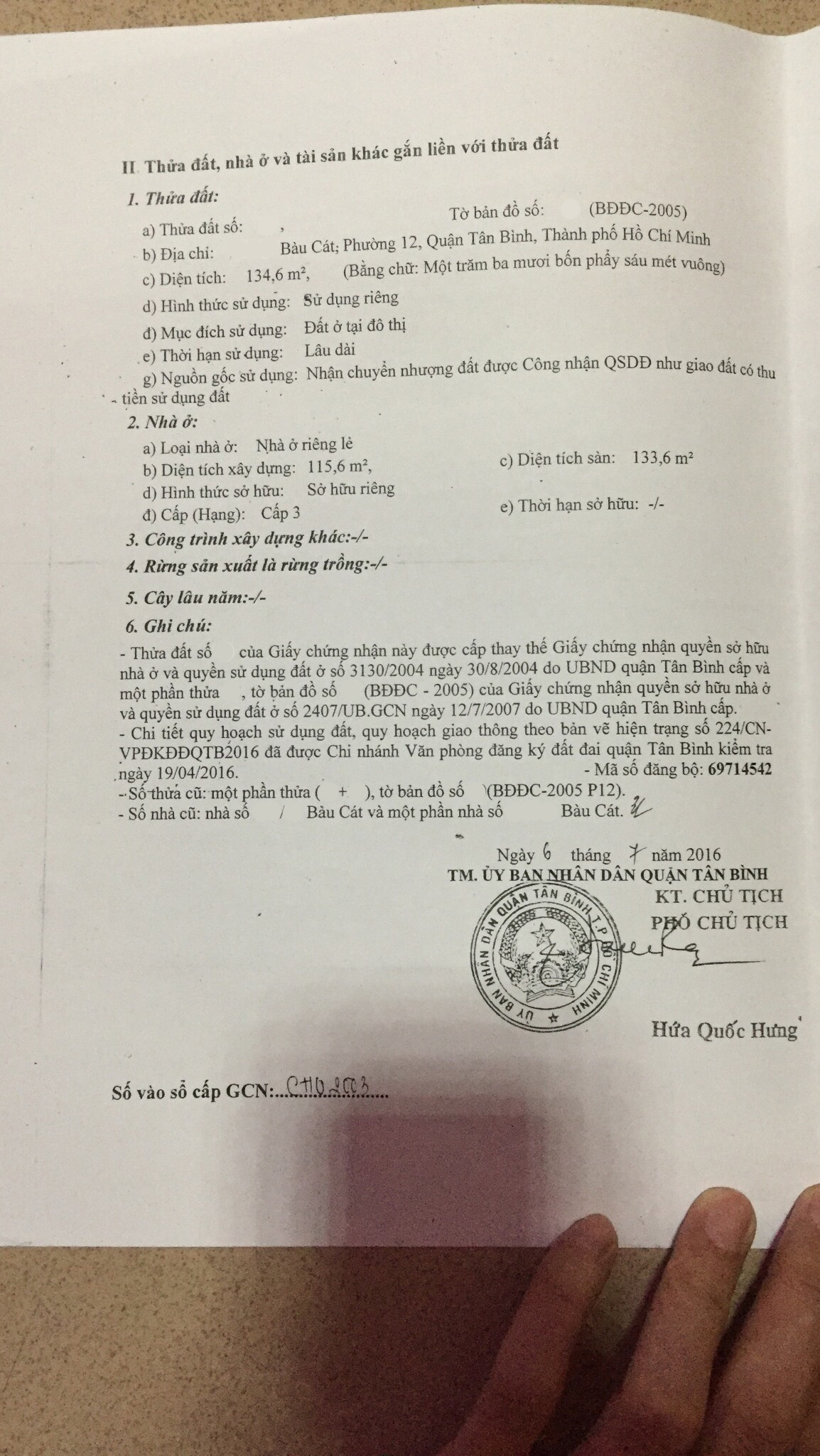 Bán nhà đường Bàu Cát quận Tân Bình