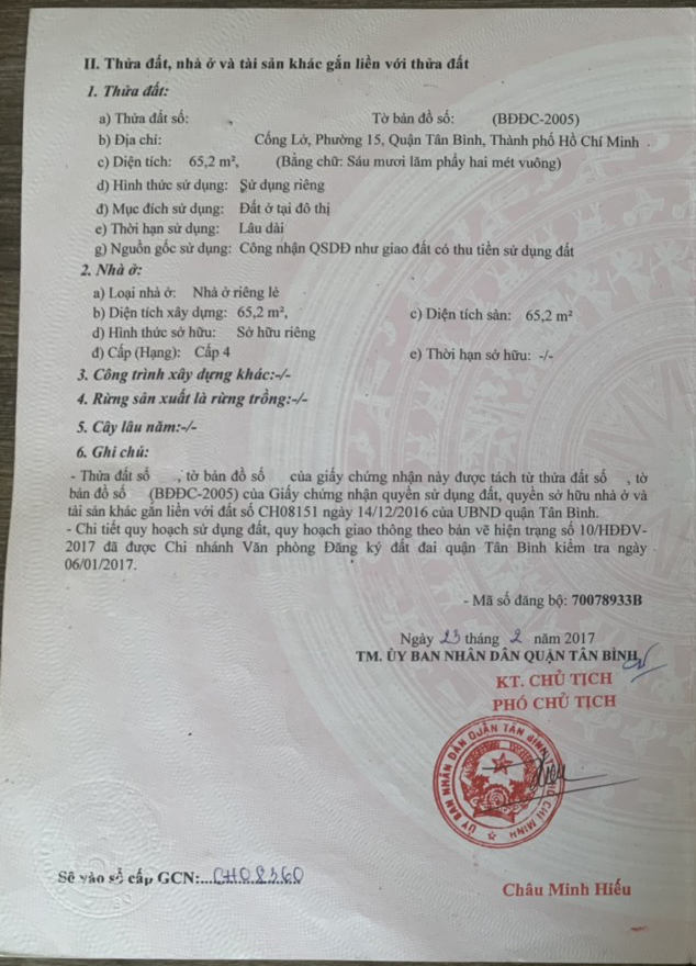 Bán nhà đường Cống Lỡ quận Tân Bình