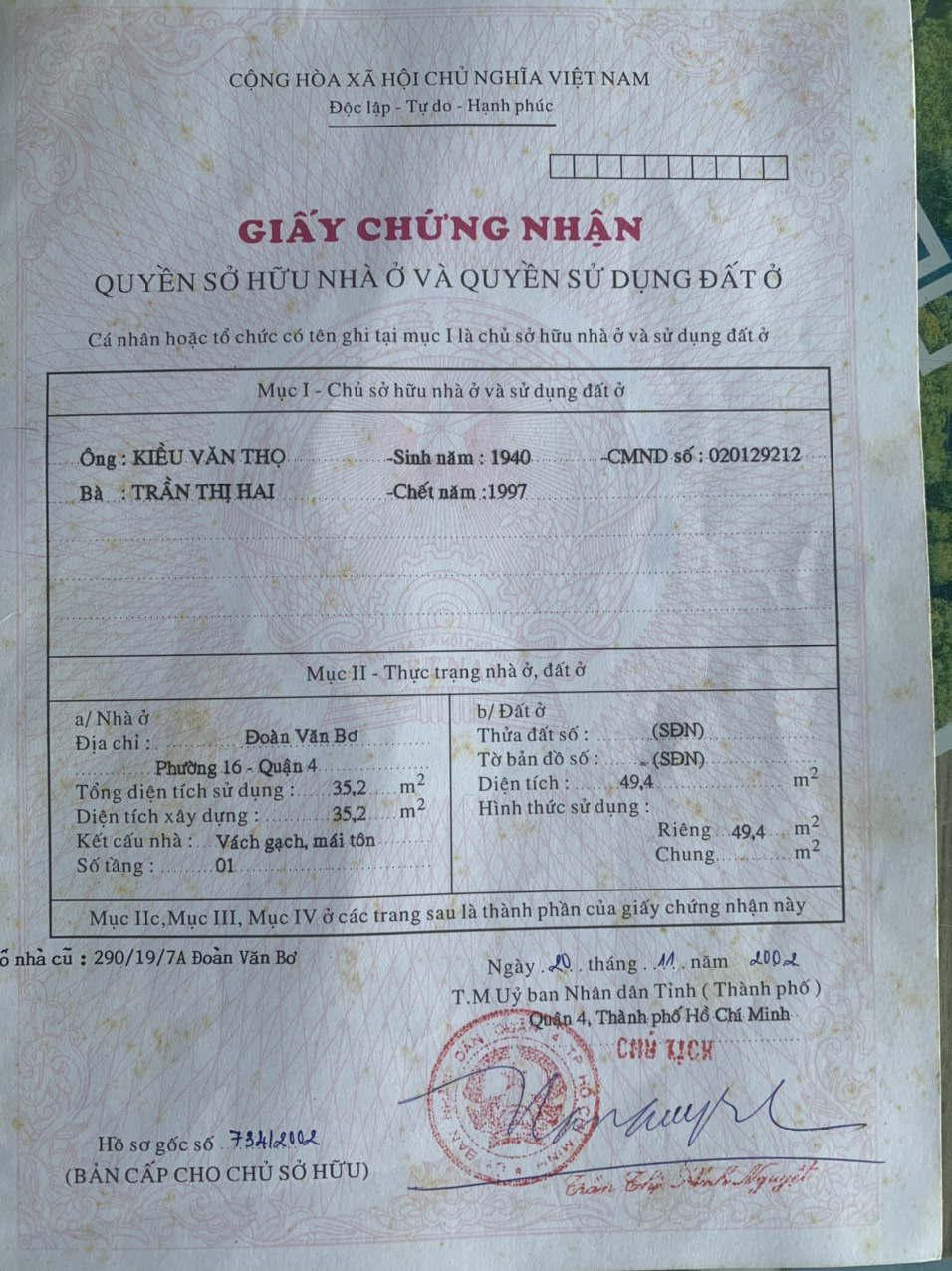 Bán nhà đường Đoàn Văn Bơ Quận 4